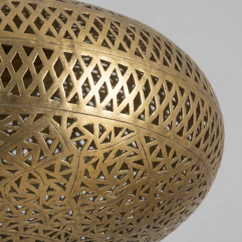Moroccan Lantern – Brass Filigree Openwork Shadow-Casting