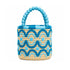 Moroccan Raffia Bucket Bag – Handmade Blue Embroidered Straw Bag