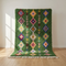 Beni Ourain Rug – Green High-Pile Tribal Wool Rug