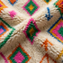 Azilal Rug – Multicolor Shaggy Diamond Wool Area Rug