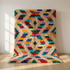 Moroccan Kilim Rug – Multicolor Flatweave Diamond Wool Rug
