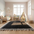 Beni Ourain Rug – Gray & Cream Plush Geometric Wool Rug