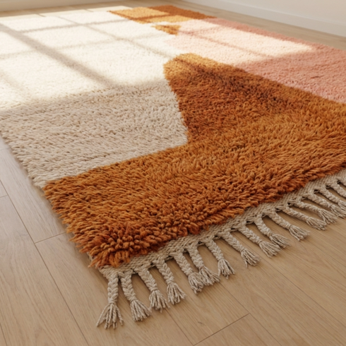 Moroccan Berber Rug – Terracotta Abstract Wool Rug