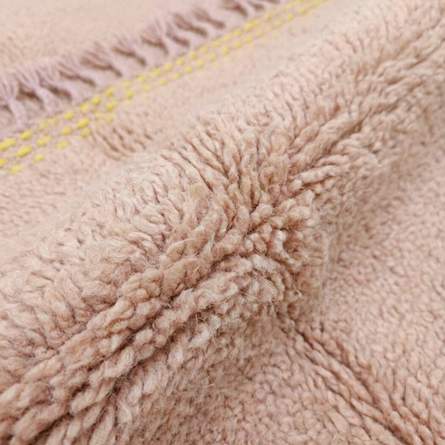 Salmon Flat-Weave Moroccan Rug | Kilim Boho Wool Carpet