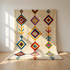 Moroccan Kilim Rug – Multicolor Flatweave Diamond Wool Area Rug