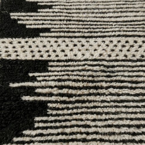 Moroccan Berber Rug – Gray Plush Geometric Wool Area Rug