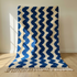 Moroccan Berber Rug – Blue Shaggy Abstract Wool Area Rug