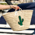 Chic Cactus Embroidered Straw Basket Bag – Summer Vacation Vibes!