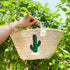 Chic Cactus Embroidered Straw Basket Bag – Summer Vacation Vibes!