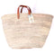 Large Straw Basket with Small Leather Handle - Handcrafted Moroccan Storage Solution
