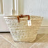 Large Straw Basket with Small Leather Handle - Handcrafted Moroccan Storage Solution
