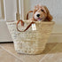 Large Straw Basket with Small Leather Handle - Handcrafted Moroccan Storage Solution