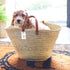 Large Straw Basket with Small Leather Handle - Handcrafted Moroccan Storage Solution