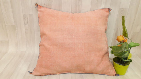 Handmade Orange Cactus Silk Pillow Cover – Sabra Cushion (SP 1008)