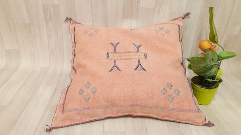 Handmade Orange Cactus Silk Pillow Cover – Sabra Cushion (SP 1008)