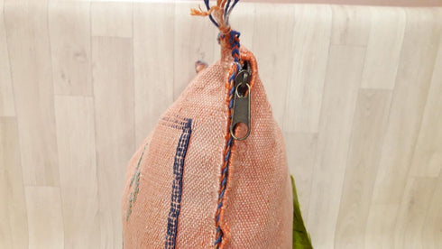 Handmade Orange Cactus Silk Pillow Cover – Sabra Cushion (SP 1008)