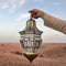 Moroccan Brass Hanging Lantern – White Glass Light (CL 1010)