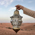 Moroccan Brass Hanging Lantern – White Glass Light (CL 1010)