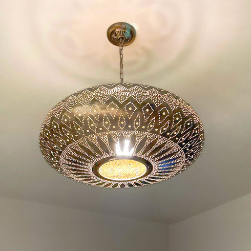 Elegant Moroccan Chandelier: Brass, Copper, & Bronze Ceiling Lamp (PL 1047)