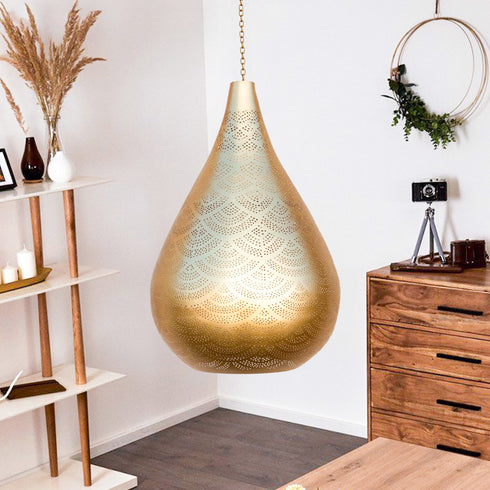 Moroccan Brass Chandelier Lighting - Handmade Bronze Pendant Light (PL 1033)