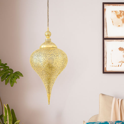 Mystic Oasis: Handcrafted Moroccan Brass Chandelier (PL 1023)