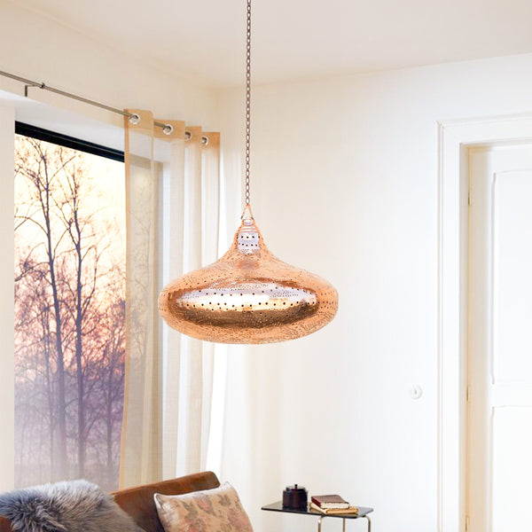 Moroccan Pendant Light – Dome Brass Openwork Lamp