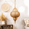 Elegant Moroccan Pendant Light, Handcrafted Brass Chandelier & Lampshade (PL 1018)
