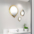 Elegant Brass Raindrop Wall Mirror: Unique Teardrop Design (MR 1012)