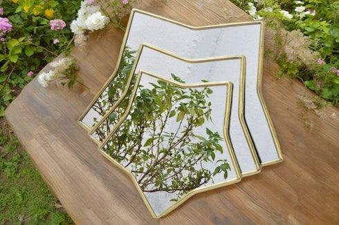 Handmade Brass Moroccan Star Mirror | Golden Star Mirror (MR 1013)