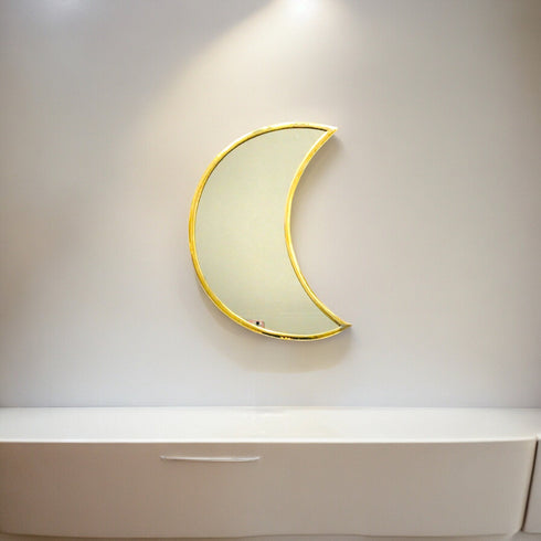 Moroccan Brass Moon Mirror - Unique Wall Décor & Housewarming Gift (1006)