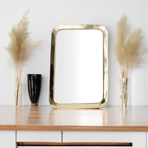 Gold Framed Rectangle Mirror - Elegant Wall Décor for Living Spaces (MR 1009)