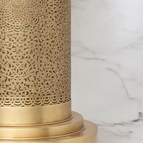 Elegant Moroccan Brass Table Lamp - Bedside & Floor Lighting (TL 1012)