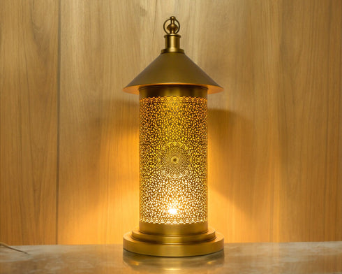 Elegant Moroccan Brass Table Lamp - Bedside & Floor Lighting (TL 1012)
