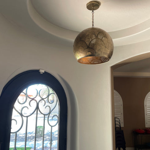 Handcrafted Elegance: Moroccan Brass Ceiling Light (PL 1054)