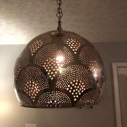 Handcrafted Elegance: Moroccan Brass Ceiling Light (PL 1054)