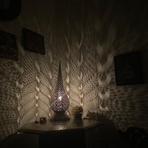 Exquisite Moroccan Lampshade, Handcrafted Moroccan Brass Table Lamp (TL 1003)