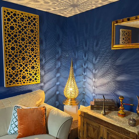 Exquisite Moroccan Lampshade, Handcrafted Moroccan Brass Table Lamp (TL 1003)