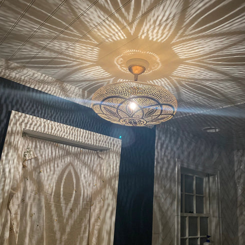 Moroccan Brass Chandelier: Handcrafted Elegance for Your Space (PL 1051)