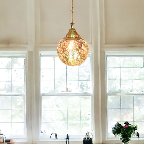 Moroccan Brass Chandelier Hanging Light | Moroccan Lamp & Ceiling Lamp (PL 1046)