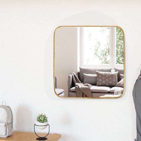 Elegant Brass Square Mirror - Minimalist & Modern Circular Wall Mirror (MR 1001)