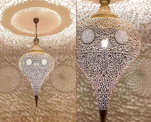 Mystic Oasis: Handcrafted Moroccan Brass Chandelier (PL 1023)