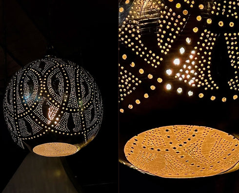 Moroccan Pendant Light - Handmade Brass Chandelier Lighting (PL 1041)