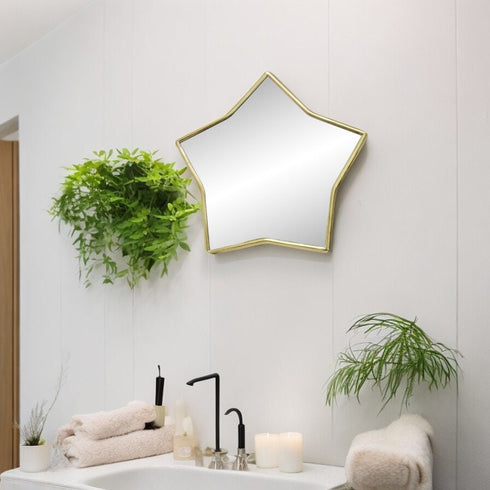 Handmade Brass Moroccan Star Mirror | Golden Star Mirror (MR 1013)