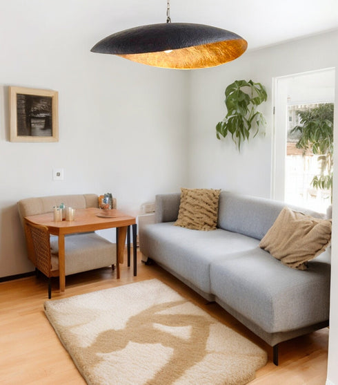 Elegant Moroccan Black And Gold Pendant Light - Handcrafted Lampshade Ceiling Lamp (PL 1039)