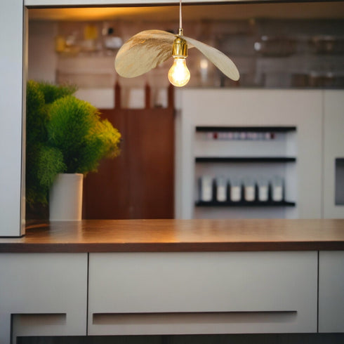 Leaf Brass Pendant Light - Minimalist Moroccan Brass Ceiling Lamp (PL 1038)