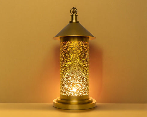 Elegant Moroccan Brass Table Lamp - Bedside & Floor Lighting (TL 1012)