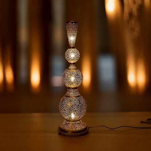 Elegant Modern Moroccan Floor Lamp - Brass Standing and Table Lamp (TL 1009)