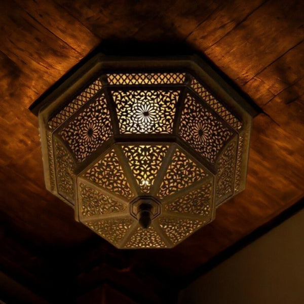 Brass Chandelier – Moroccan Filigree Openwork Handmade