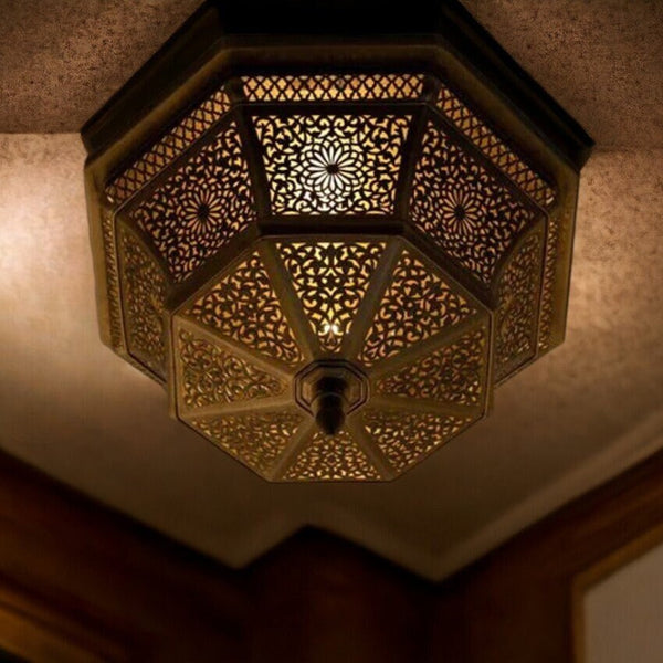 Brass Chandelier – Moroccan Filigree Openwork Handmade