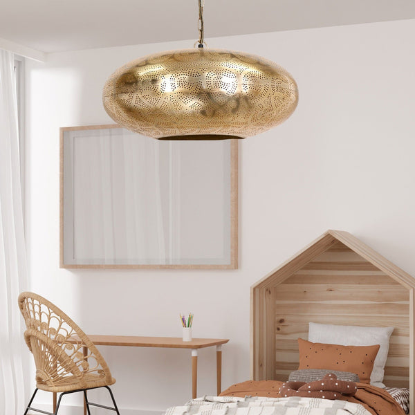 Moroccan Chandelier – Filigree Brass Openwork Lamp Bedroom